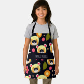 Panda Bear Gelb Schwarz Niedliches Farbmuster Schürze (Insitu)
