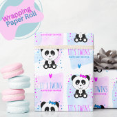 Panda Bear Girl and Boy Twins Geschenkpapier