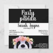 Panda Bear Girl Geburtstagsparty Einladung (Vorderseite)