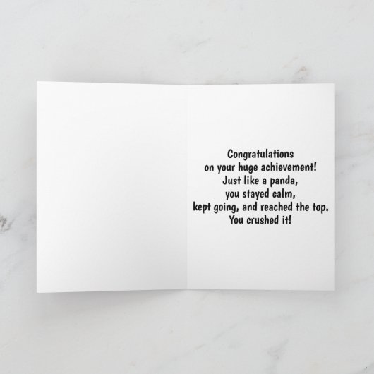 Panda Bear Graduation Card Karte (Innenseite)