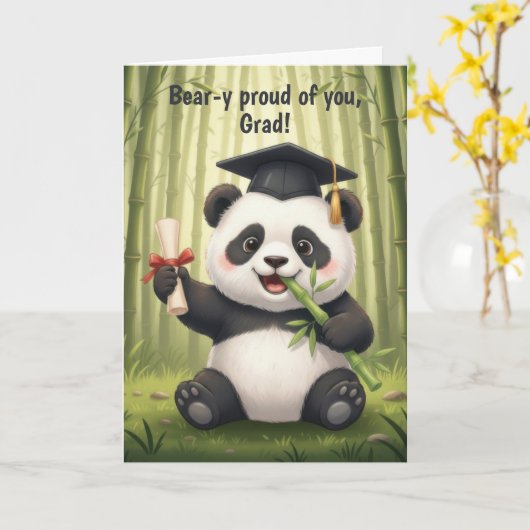 Panda Bear Graduation Card Karte (Gelbe Blume)