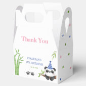 Panda Bear Green Bamboo Kids Birthday  Geschenkschachtel (Geöffnet)