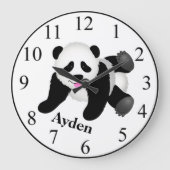 Panda Bear Große Wanduhr (Vorderseite)