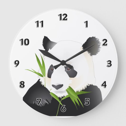 Panda Bear Große Wanduhr (Vorderseite)