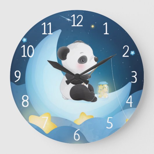 Panda Bear Große Wanduhr (Vorderseite)