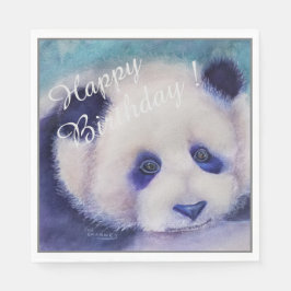 Panda Bear Happy Birthday Party Celebration Serviette