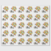 Panda Bear Happy Birthday Wrapping Paper Geschenkpapier (Flach)