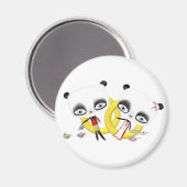 Panda Bear Hochzeit Niedlich Rings birds Magnet (Vorderseite/Rückseite)