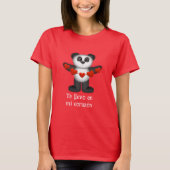 Panda Bear Holding String of Red Hearts Spanisch T-Shirt (Vorderseite)