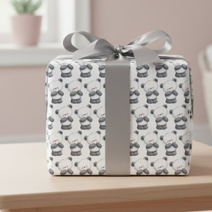 Panda Bear Hug Wrapping Paper Geschenkpapier Set