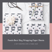 Panda Bear Hug Wrapping Paper Sheets Geschenkpapier Set