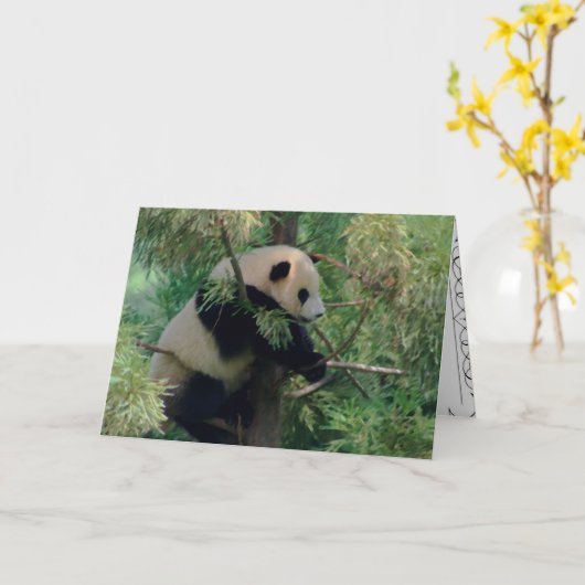 Panda Bear Hugs Karte (Gelbe Blume)