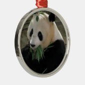 Panda Bear Hugs Silbernes Ornament (Rechts)