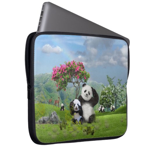 Panda Bear im Paradies Laptopschutzhülle (Vorne Rechts)