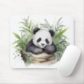 Panda Bear in Bamboo Basket Mousepad (Mit Mouse)