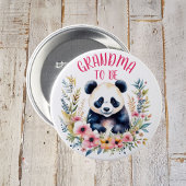 Panda Bear in Blume Baby Dusche Oma zu sein Button