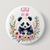 Panda Bear in Blume Baby Shower Gigi zu sein Button (Vorderseite)