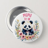 Panda Bear in Blume Baby Shower Mimi zu sein Button (Vorne & Hinten)
