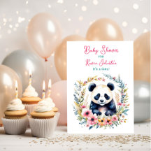 Panda Bear in Blume Girl's Baby Shower