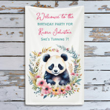 Panda Bear in Blume Girl's Birthday