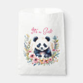 Panda Bear in Blume Girl's It's a Girl Geschenktütchen (Vorderseite)