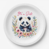 Panda Bear in Blume Girl's It's a Girl Pappteller (Vorderseite)