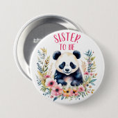 Panda Bear in Blume Kinderdusche Schwester Button (Vorne & Hinten)