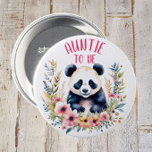 Panda Bear in Blume Kinderdusche Tante zu sein Button