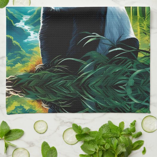 Panda Bear in den Wolken Geschirrtuch (Gefaltet)