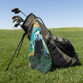 Panda Bear in den Wolken Golfhandtuch (Gras)