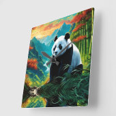 Panda Bear in den Wolken Quadratische Wanduhr (Winkel)