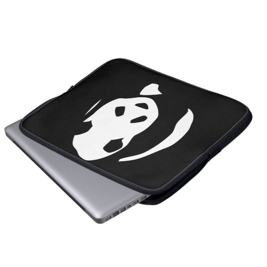 Panda Bear in Silhouette Laptop-Sieb Laptopschutzhülle (Vorne Knopf)