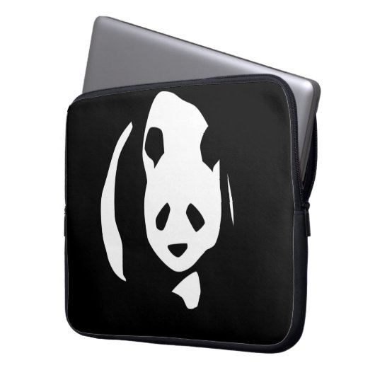 Panda Bear in Silhouette Laptop-Sieb Laptopschutzhülle (Vorderseite Links)
