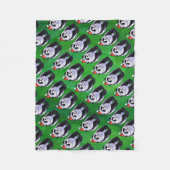 Panda Bear in Weihnachtsmannmütze auf Green Fleecedecke (Vorderseite)