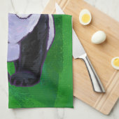 Panda Bear in Weihnachtsmannmütze auf Green Geschirrtuch (Viertel Falte)