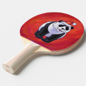 Panda Bear in Weihnachtsmannmütze auf Rot Tischtennis Schläger (Vorderseite)