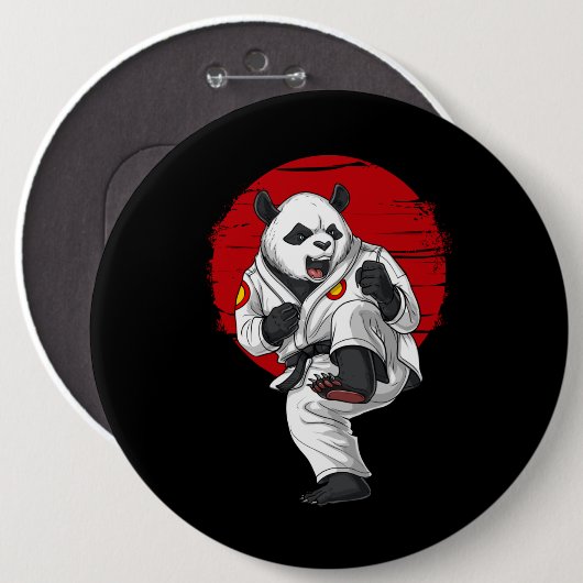 Panda Bear Karate Button (Vorne & Hinten)