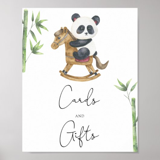 Panda Bear - Karten und Geschenke Babydusche Poster (Vorne)