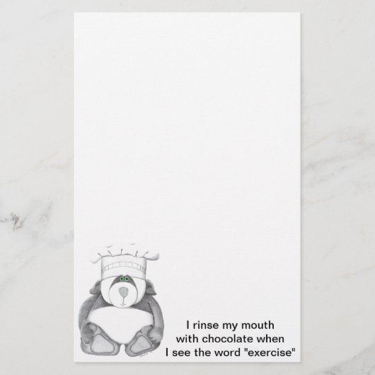 Panda Bear Koch Chocolate Briefpapier (Vorderseite)