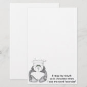 Panda Bear Koch Chocolate Briefpapier (Vorne/Hinten)