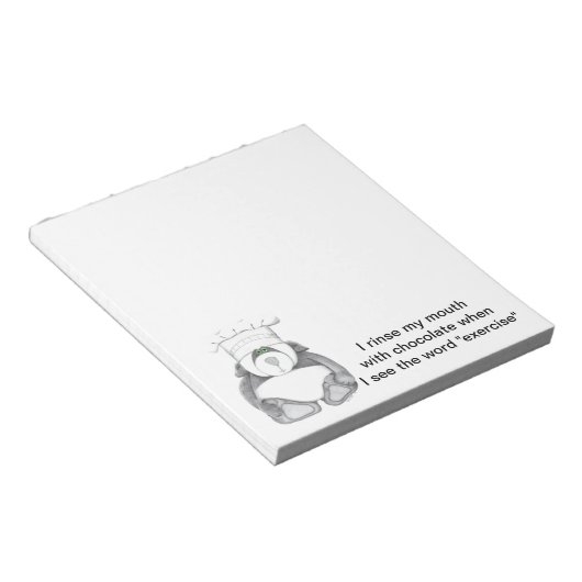 Panda Bear Koch Chocolate Notizblock (angewinkelt)