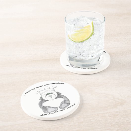 Panda Bear Koch Chocolate Sandstein Untersetzer (Seite)