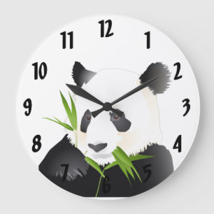 Panda Bear Large Clock Große Wanduhr