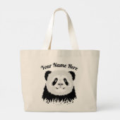 Panda Bear Large Tote Bag Jumbo Stoffbeutel (Rückseite)