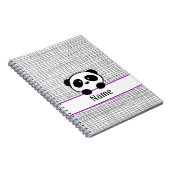 Panda Bear Lila und Black Personalisiert Notebook Notizblock (Rechte Seite)