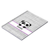 Panda Bear Lila und Black Personalisiert Notebook Notizblock (Linke Seite)