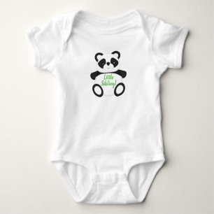 Panda Bear Little Sister Brother Baby Strampler