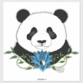Panda Bear Lotus Blume Blue Aufkleber (Blatt)
