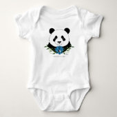 Panda Bear Lotus Blume Blue Baby Strampler (Vorderseite)