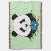 Panda Bear Lotus Blume Blue Decke (Vorderseite Vertikal)